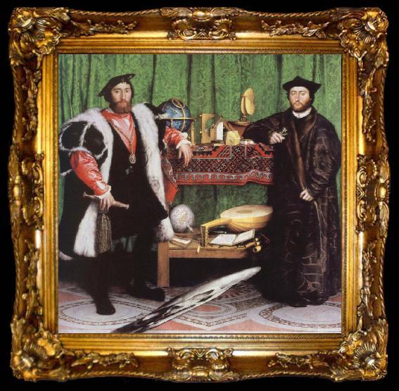 framed  Hans holbein the younger the ambassadors, ta009-2